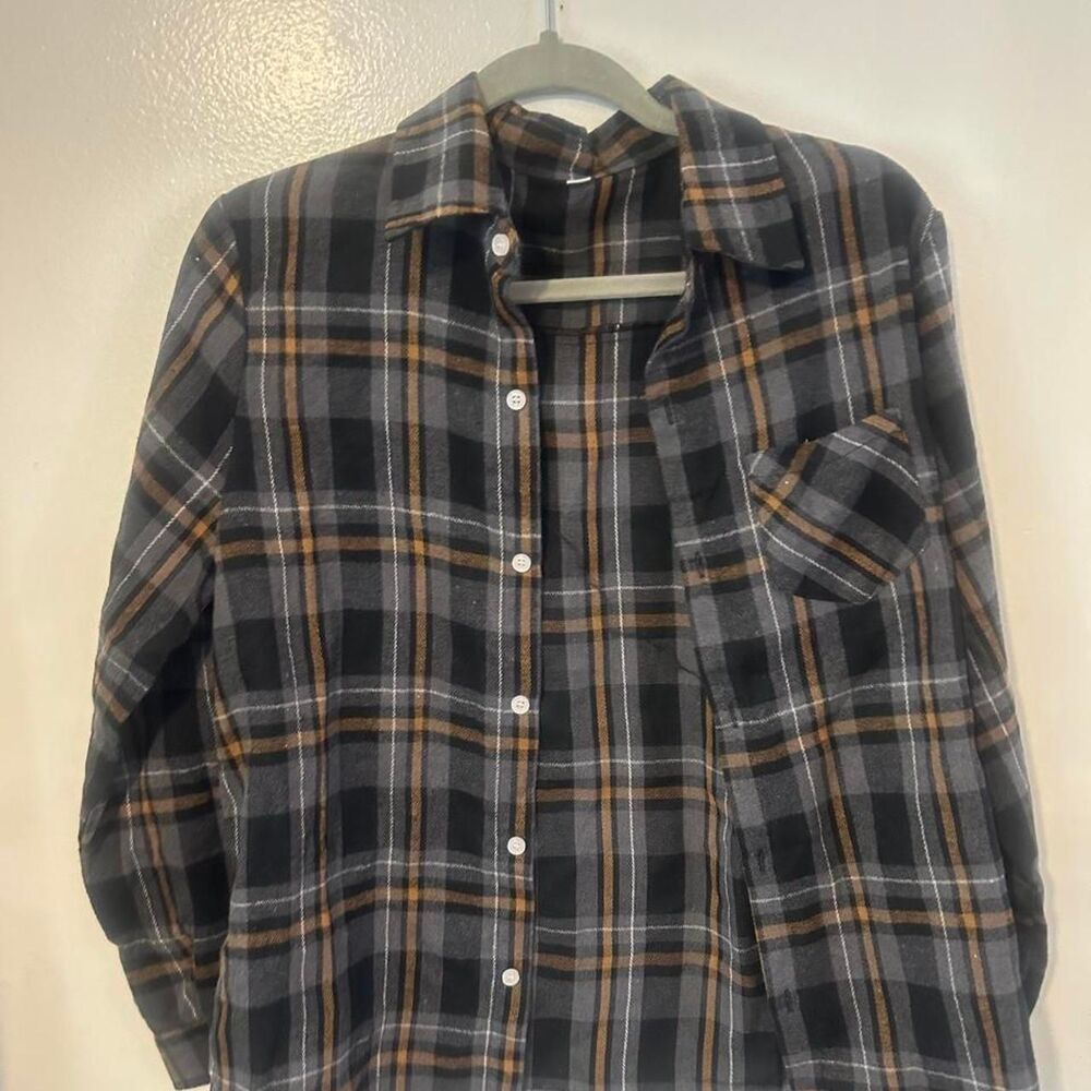 Shein Men's Black and Grey Shirt